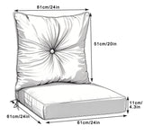 Outdoor Deep Seat Cushions for Patio Furniture, Set of 2