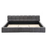 Elegant Upholstered Bed With Checkerboard Design