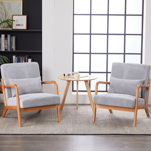 Accent Arm Chair With Pillow Upholstered