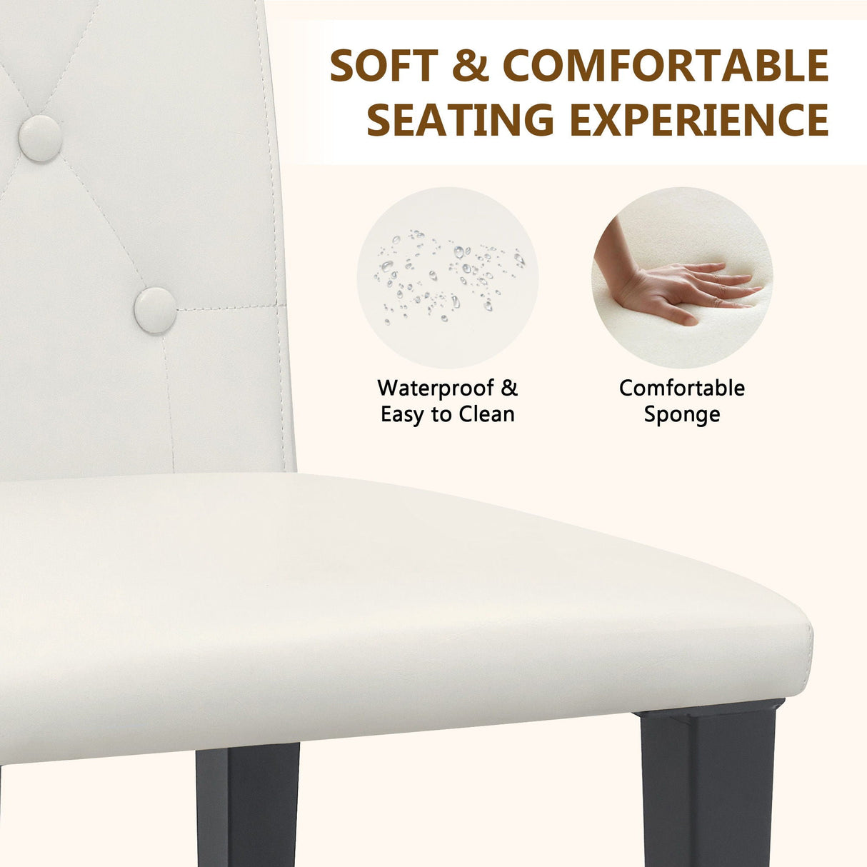 Dining Chairs With Ergonomic Buckle Backrest For Family Dining Rooms