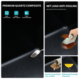 Quartz Composite Undermount Single Bowl Kitchen Sink