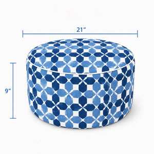 Outdoor Inflatable Ottoman – Coastal Mosaic