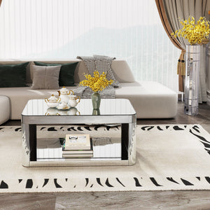 Baked Curved Mirror Coffee Table for Living Room