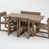 7-Piece HDPE Outdoor Dining Set for 6 – Antique Dark Oak