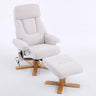 Upholstered Heated Massage 360° Swivel Accent Chair With Ottoman
