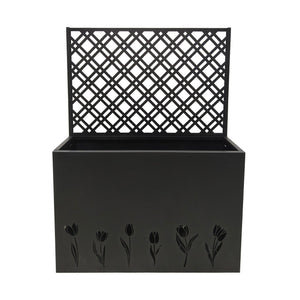 Tall Metal Planter Raised Garden Bed with Trellis