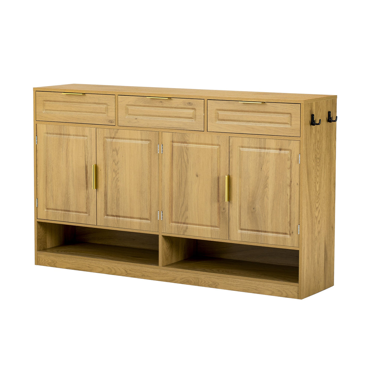 U-Style Farmhouse Sideboard with 3 Drawers & 4 Doors