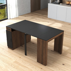 Modern Multifunctional Extendable Dining Table with Outlet