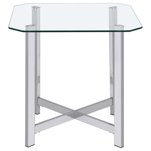Cronin 2-piece Tempered Glass Top Coffee Table Set Chrome