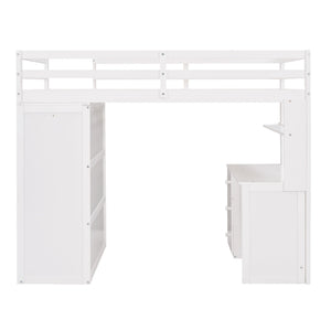 Loft Bed With Drawers, Desk, And Wardrobe