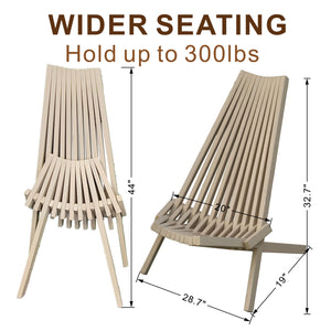 Folding Acacia Wood Outdoor Lounge Chair