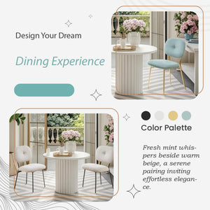 Modern 4-Person Dining Set with Bamboo & MDF Table and Fabric Chairs