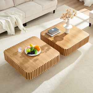 2PCS Set 31.5 Inch Modern Handcraft Drum Coffee Table