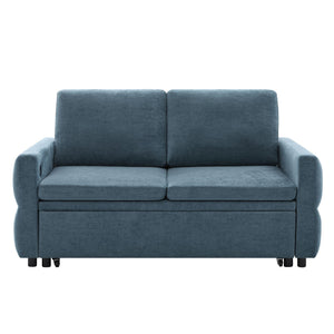 Convertible Sofa Bed Loveseat With Adjustable Backrest And USB Ports