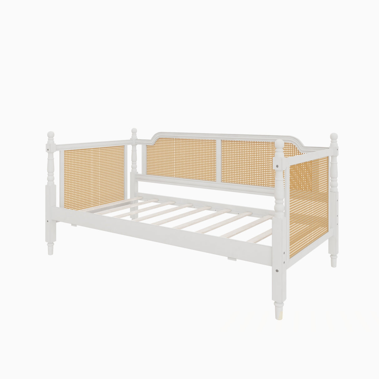 Traditional Style Rattan Twin Size Daybed with Twin Trundle