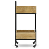 16" Bar Cart with Bottom Shelf and Locking Casters - Bar Carts