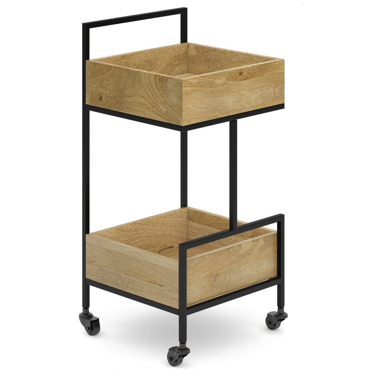 16" Bar Cart with Bottom Shelf and Locking Casters - Bar Carts