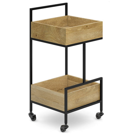 16" Bar Cart with Bottom Shelf and Locking Casters - Bar Carts