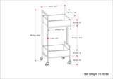 16" Bar Cart with Bottom Shelf and Locking Casters - Bar Carts