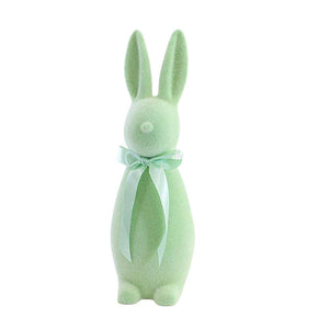 16" Flocked Button Nose Bunny (WH0139)