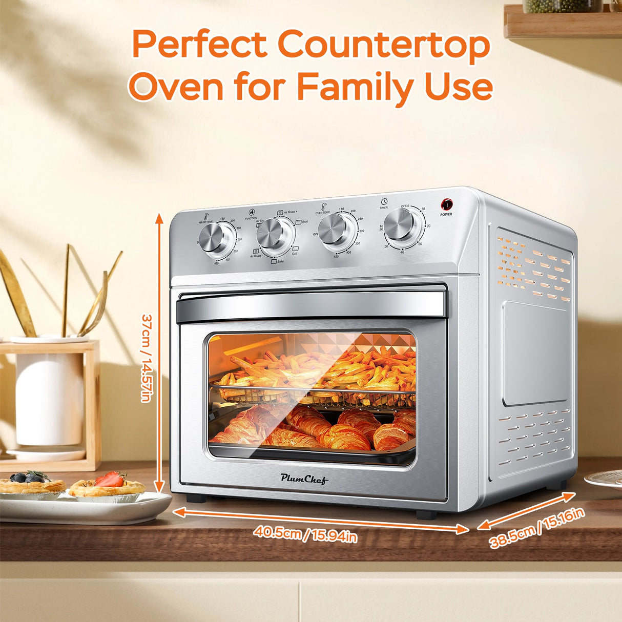 Plum Chef Air Fryer Oven 27.5QT - 6-in-1 Countertop Oven