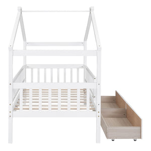 House Bed With 2 Drawers