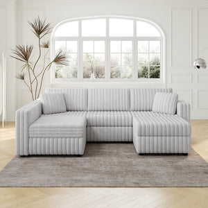 106.3" U-Shaped 4-Person Sofa with Ottoman