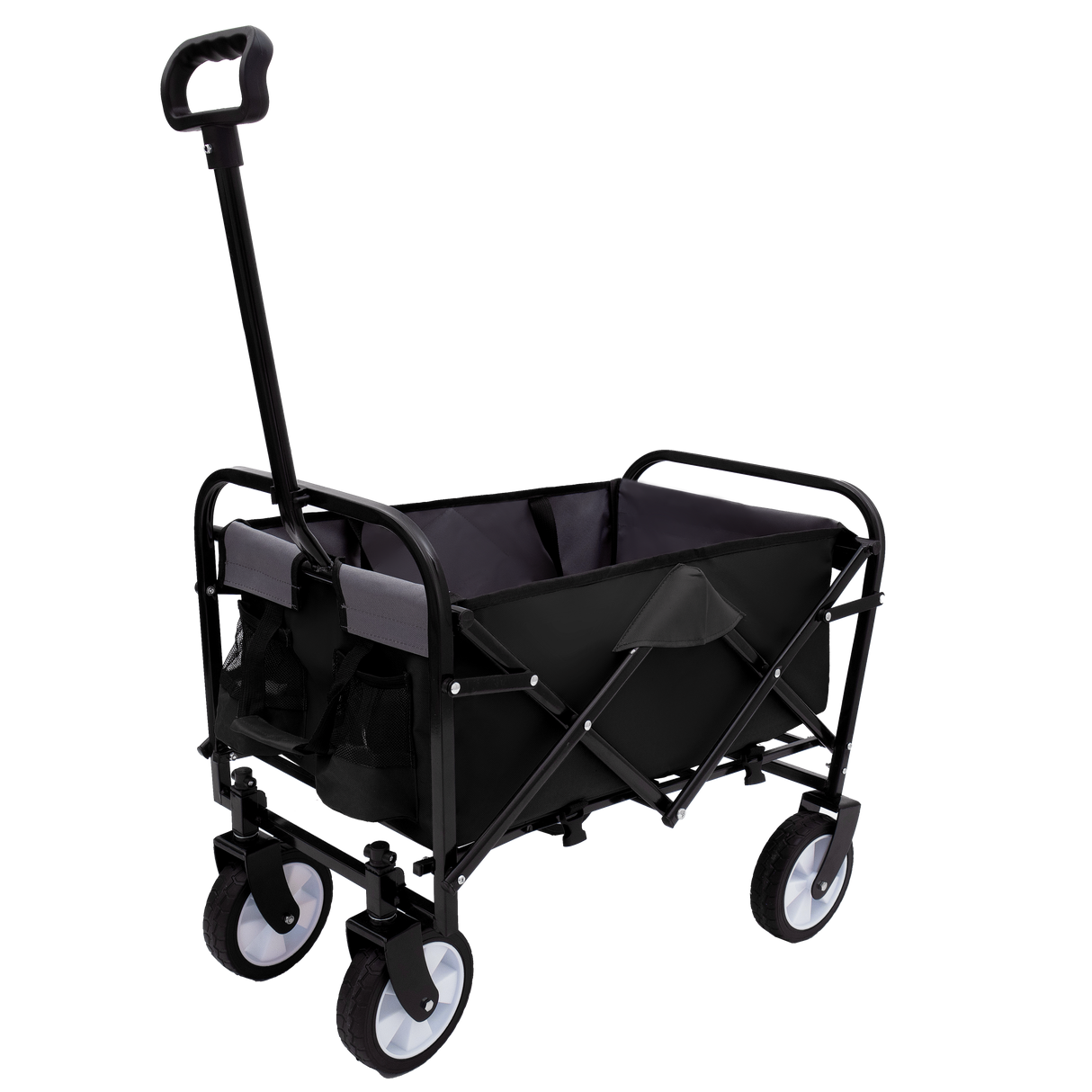 Minimeetall Strap Series Collapsible Wagon Cart – 225lb capacity, Black