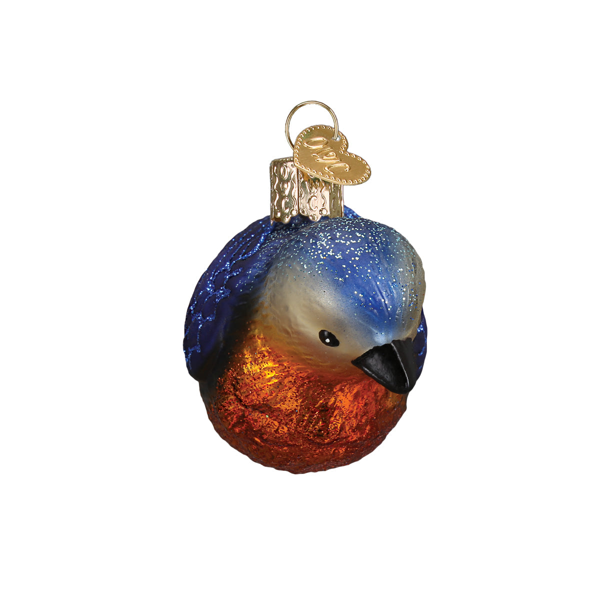 Hanging Western Bluebird Blown Glass Ornament