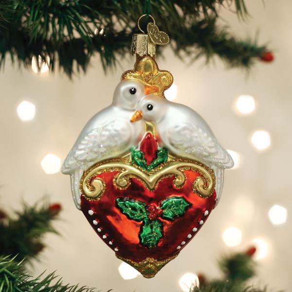 Two Turtle Doves Ornament 4.5 x 1.5 x 3.25 Inches by Old World
