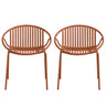 Stackable Outdoor Chairs With Breathable Plastic Backrest (Set of 2)