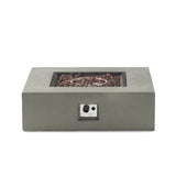 Contemporary 50,000 BTU Square MgO Fire Table with Clean Lines in Light Grey
