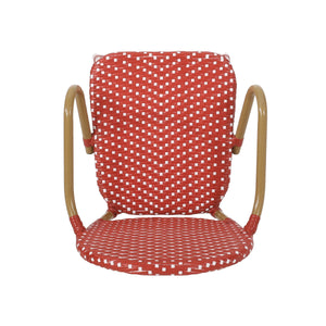 Outdoor Wicker and Aluminum French Barstools, Set of 2