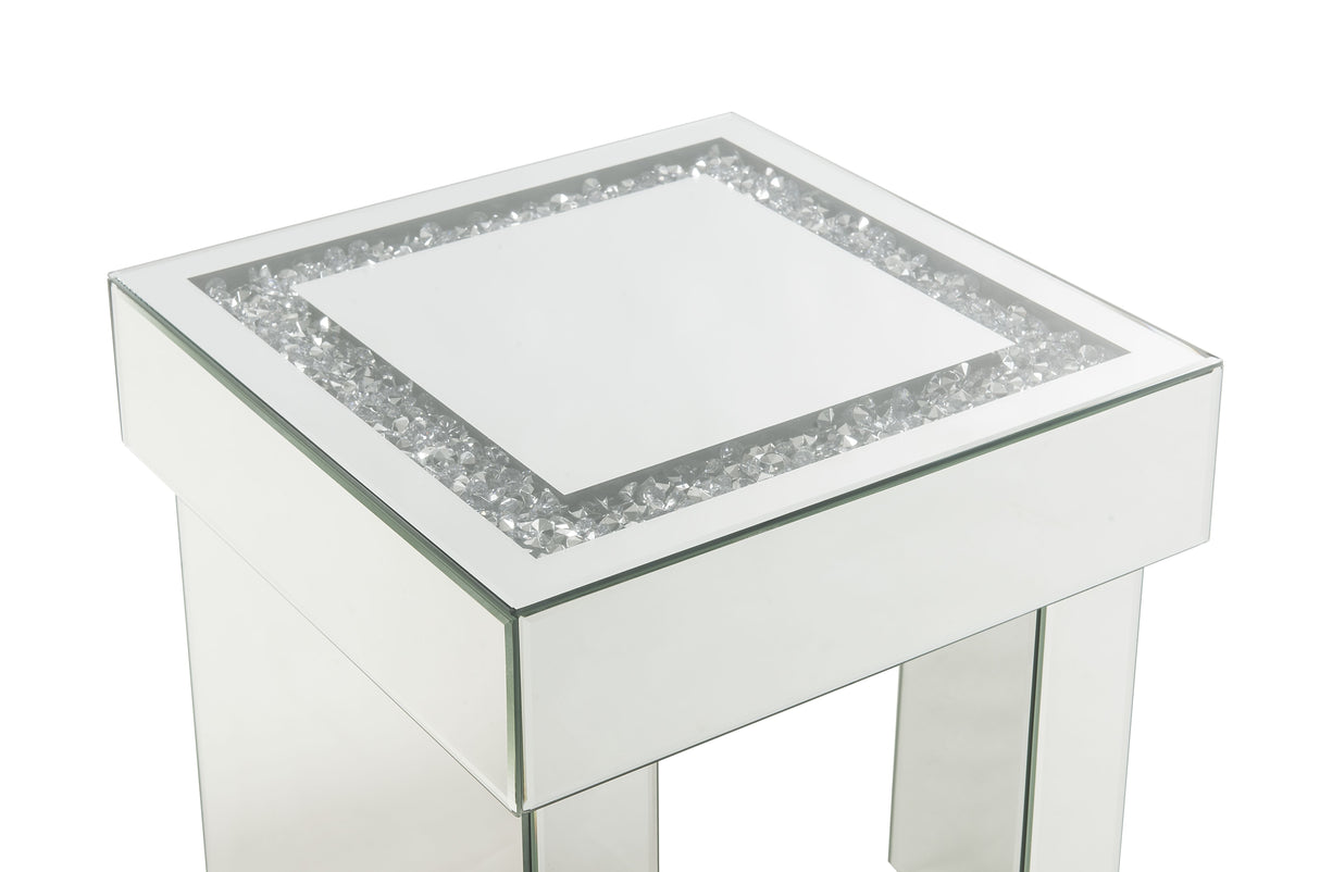 Noralie Mirrored & Faux Diamonds End Table