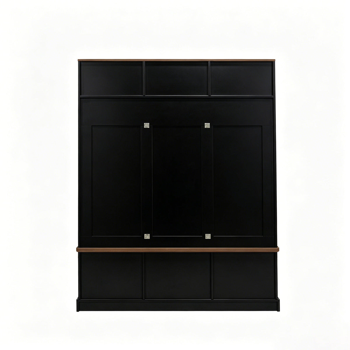 Vibe Haus 71''H Farmhouse Hall Tree with Bench and Shoe Storage