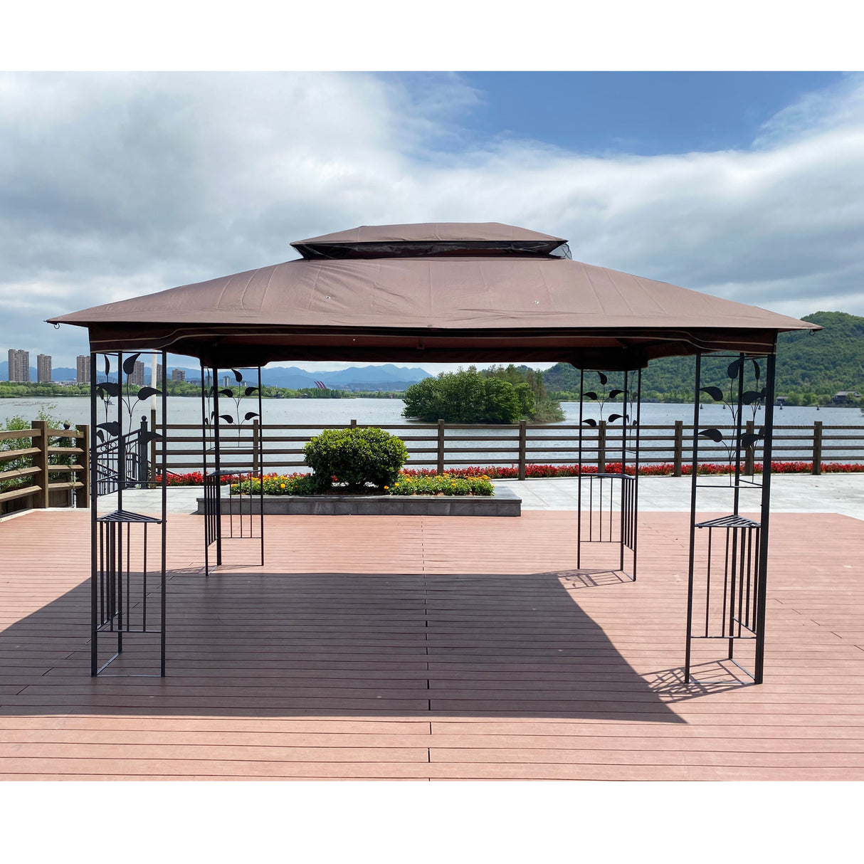 Gazebo tent with double roof & mosquito net