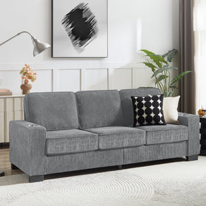 Modern Corduroy 3-Seater Sofa