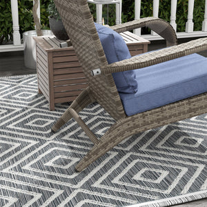 Wicker Adirondack Chair with Ottoman with Removable Cushions - Brown