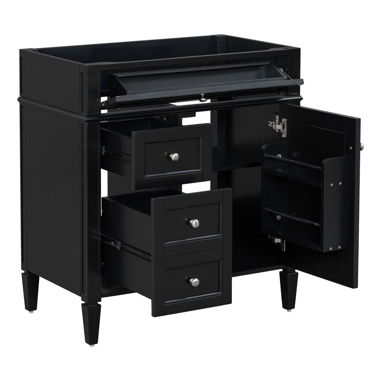 Bathroom Vanity With 2 Drawers and Tip-Out Drawer Storage Cabinet