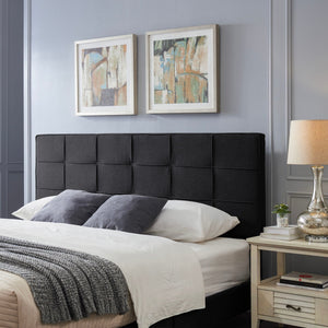 Marakesh Contemporary Fabric Upholstered King / California King Headboard - Black