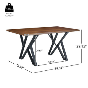 5 Pieces Modern Faux Leather And Metal Dining Set