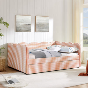 Full Size Cozy Gingham Daybed with Twin Size Trundle