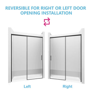 56-60" W x 74" H Semi-Frameless Sliding Shower Door