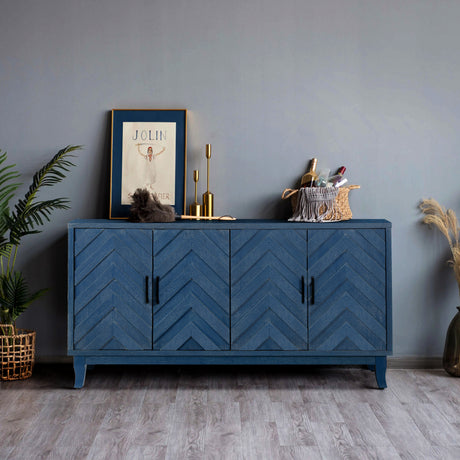 Stronger-vintage-style-buffet-cabinet,-lacquered-accent-storage-4-door-wooden-Buffets
