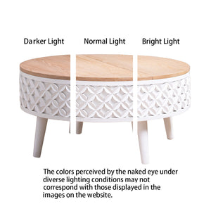 Round Coffee Table with Lift-Top Storage