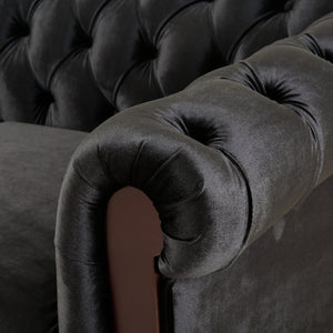 Chesterfield Loveseat Sofa, 2 Person Rolled Arm Upholstered Couch