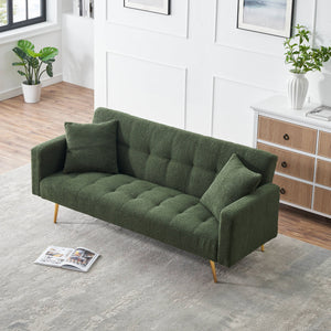 Teddy Fleece Sofa Bed With Luxurious Throw Pillows