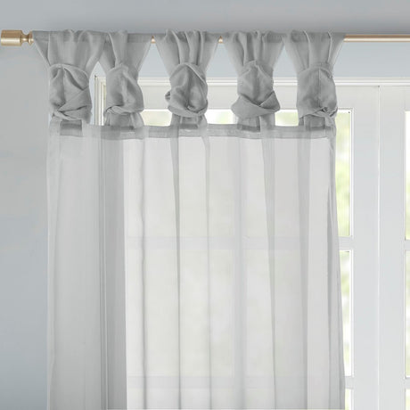 Twist tab voile sheer window pair