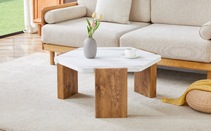 31-Inch Modern-Style Hexagonal Coffee Table