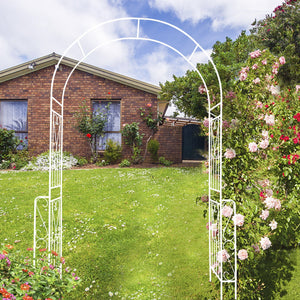 Metal Garden Arch W55'' x H94.5'' - Cream White Outdoor Arbor